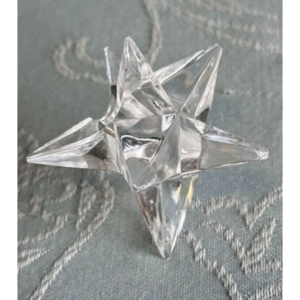 6 Vintage Candle Holders Rosenthal Star Etched 